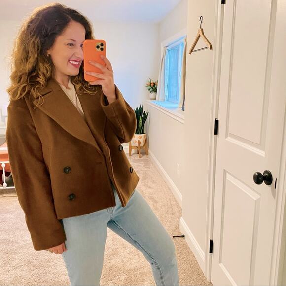 Everlane Jackets & Blazers - NWT Everlane The ReWool Peacoat Crop in Brown Small